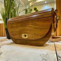wooden clutch bag